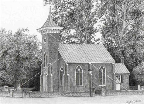 Emmanuel Episcopal Church Pencil Drawing Print