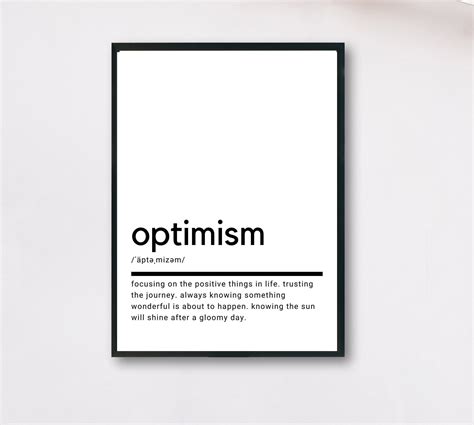 Optimism Definition Printable Wall Art Optimism Poster Etsy