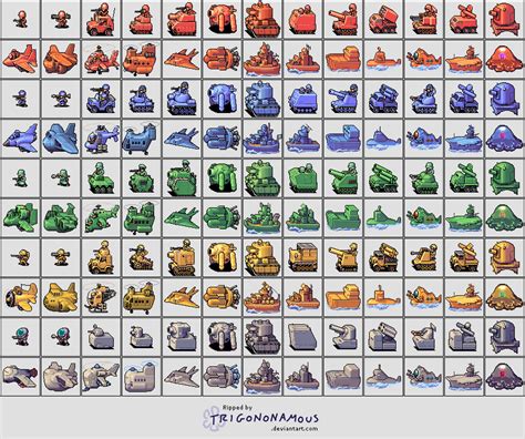 Full Sheet View - Advance Wars: Dual Strike - Units | Pixel art games, Pixel art, Advance wars