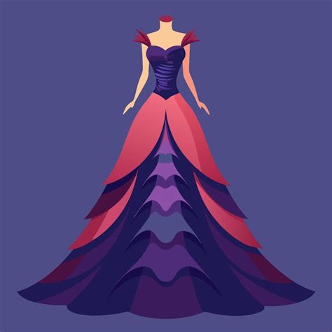 Elegant Evening Gown Vector Illustration For Fashion Design Projects