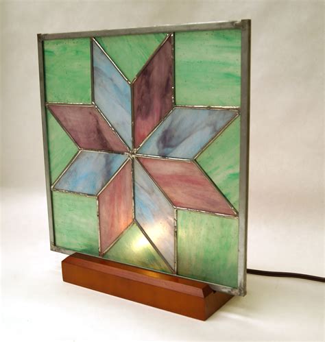 Cherry Finish Rectangle Fan Lamp Base Bases Delphi Glass