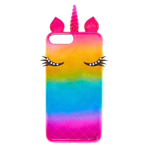 Metallic Rainbow Unicorn Phone Case Claire S Us