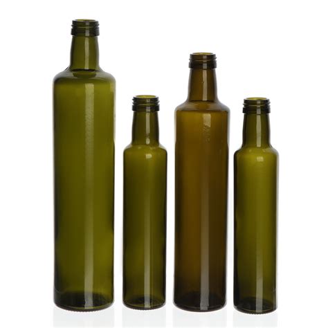 250ml 500ml 750ml Green Color Clear Glass Round Olive Oil Bottles China Olive Oil Bottle And