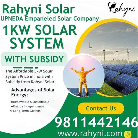 1kw Solar System Price In India With Subsidy Rahyni Solar