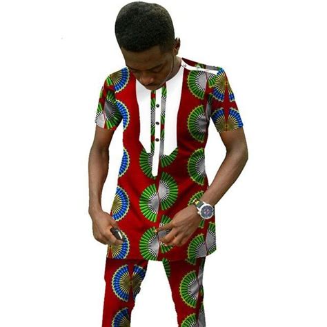 Traditional African Clothing Men S Set Short Sleeve Top With Pants