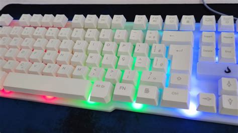 Teclado Gamer Rise Mode G1 Full White RGB Rainbow USB RM TG 01 FW