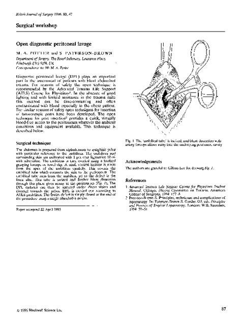 (PDF) Open diagnostic peritoneal lavage