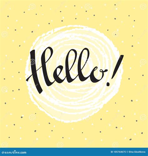 Hello Hand Lettering Modern Calligraphy Hello Stock Vector