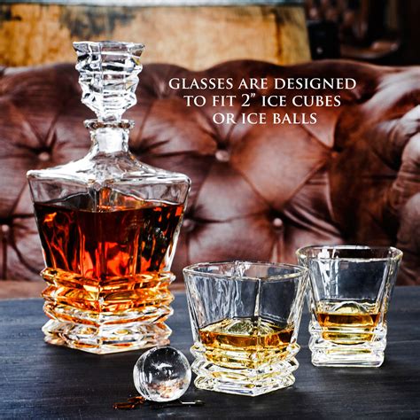 フリーのク アールデコwhiskey Decanter Set With 4glasses Inギフトボックス。鉛フリークリスタルliquor D 平行輸入 Meta32238bb897