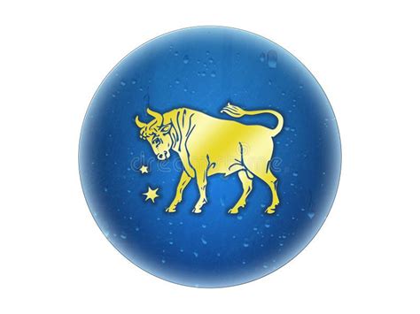 Signo Aislado De Zodiaco Dorado Tauro Ilustración del Vector