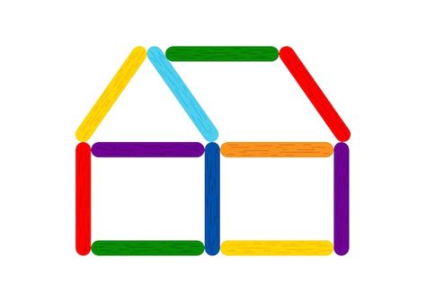 Casa de palitos de paleta de colores del arco iris para niños juego