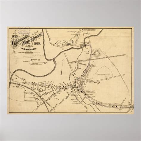 Vintage Battle of Concord Map (1875) Poster | Zazzle.com