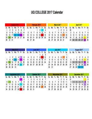 Fillable Online Academic Calendar UQ Events The University Of