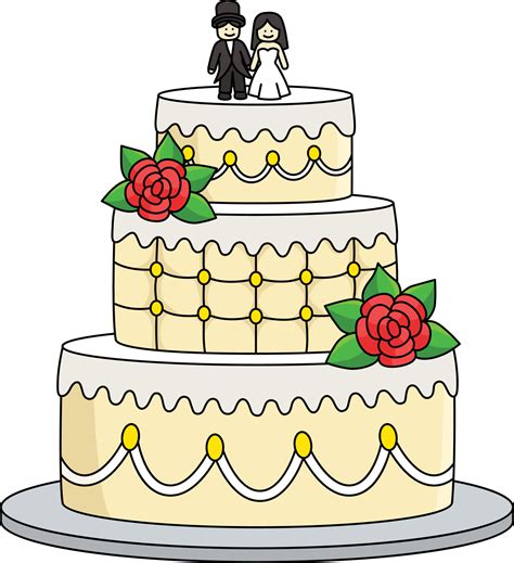 Wedding Cake Cartoon Colored Clipart Illustration 22660304 Vector Art