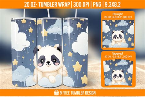 D Panda Tumbler Wrap Designs Graphic By Hassanaasi Creative Fabrica