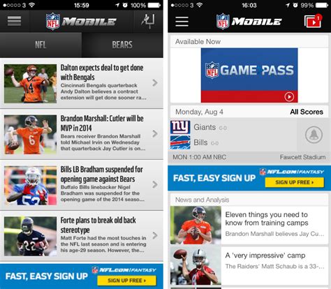 Nfl Mobile For Ios Redesigned For The 2014 Football Season