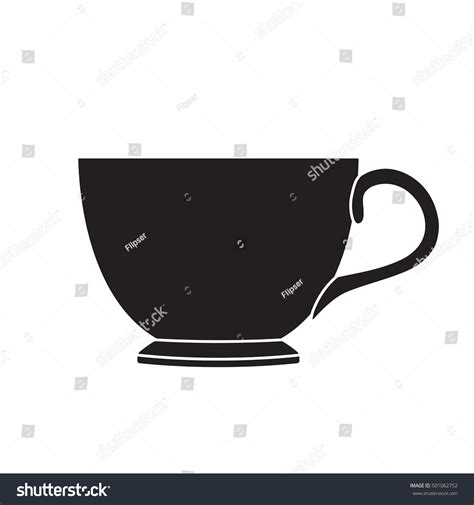 Tea Cup Silhouette Vector Illustration Isolated Vector De Stock Libre De Regalías 501062752