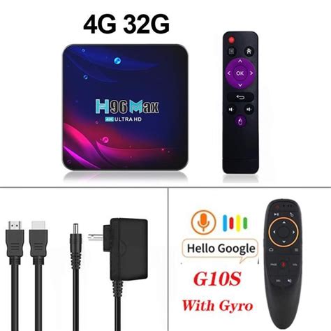 Ue Plug 4G 32G G10S Boîtier Smart TV H96 max V11 Android 11 4K 2