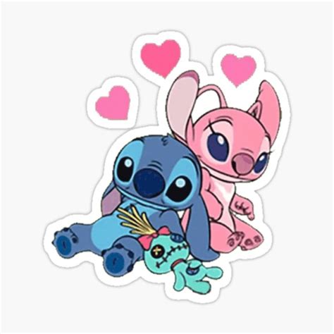 Stitch And Angel Sticker By Reality Fan Redbubble