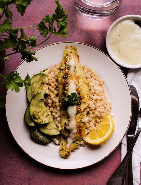 Parel Couscous Met Tilapia Courgette En Witte Saus Mama Alpacas Kitchen