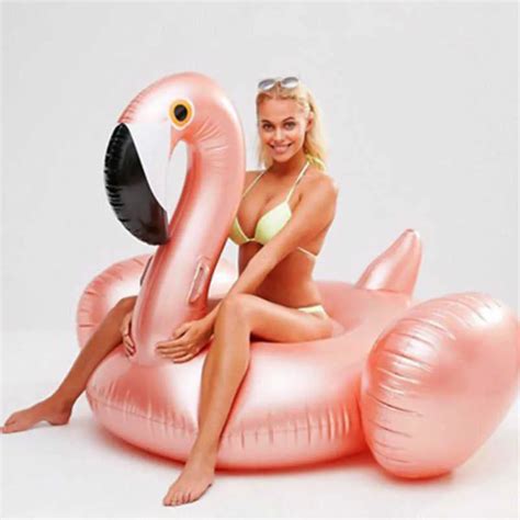 Chaleco Salvavidas Boya De Oro Rosa 150 Cm Gigante Inflable Flamingo