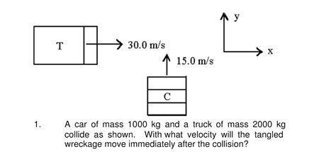 Solved A Car Of Mass 1000 Kg And A Truck Of Mass 2000 Kg Chegg