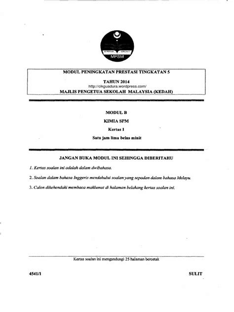 Pdf Trial Kedah Spm Kimia K K K Dan Skema Scan Dokumen Tips