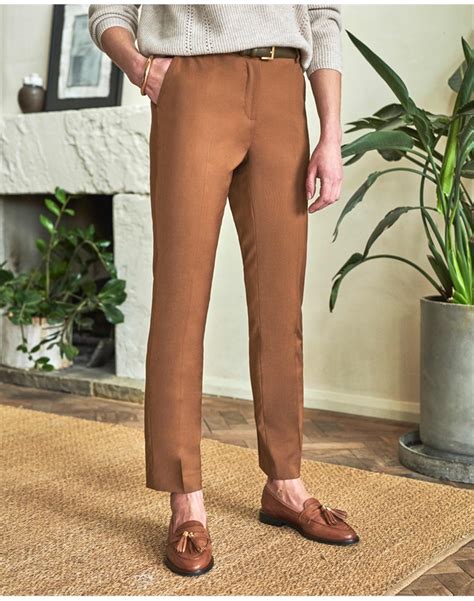 Camel Slim Leg Wool Blend Trouser Pure Collection