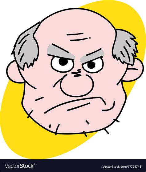 Evil old man face Royalty Free Vector Image - VectorStock