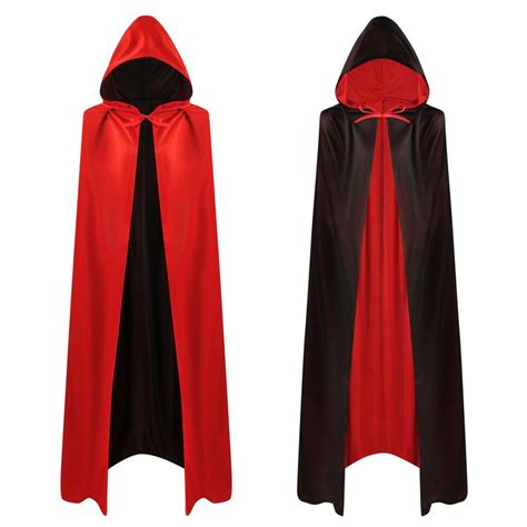 Eulla Halloween Hooded Cape Reversible Adult Unisex Long Robe Cloak