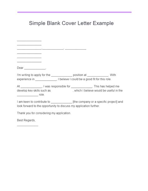 10 Blank Cover Letter Examples Copy And Paste How To Use Examples