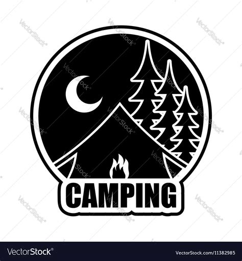 Night camping logo emblem for accommodation camp Vector Image