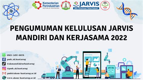 PENGUMUMAN KELULUSAN JARVIS MANDIRI DAN KERJASAMA AK MANUFAKTUR