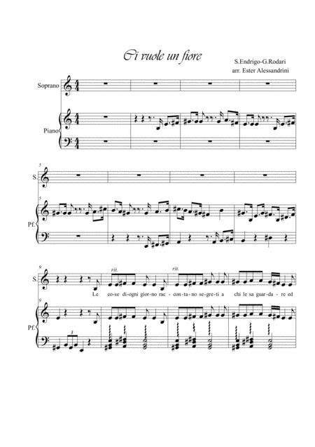 Ci Vuole Un Fiore Voice And Piano Arr Ester Alessandrini Sheet