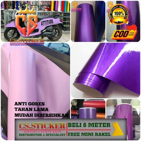 Jual Stiker Skotlet Sticker Motor Ungu Lilac Anolly Dop Doff And Glossy