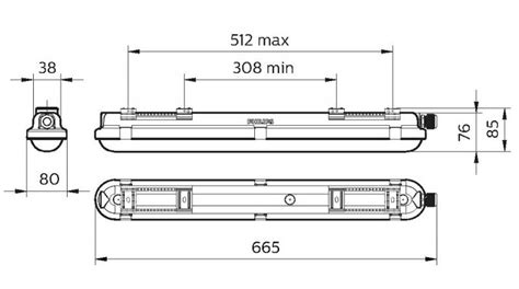 60cm Philips CoreLine LED Feuchtraumleuchte WT120C G2 LED19S 840 PSD