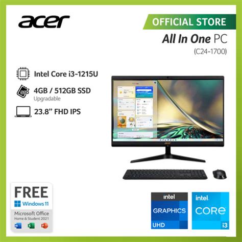 Promo Acer Aspire All In One C24 1700 I3 512 23 8 Core I3 DQ BJFSN