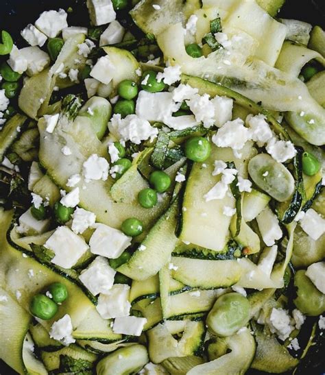 Courgette Salad With Broad Beans Peas Goat Cheese And Mint Foodtalk