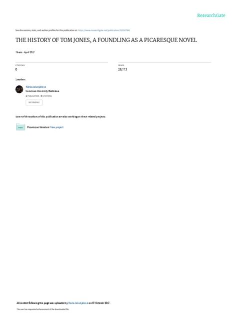 The History of Tom Jones, A Foundling As A Picaresque Novel: April 2017 ...