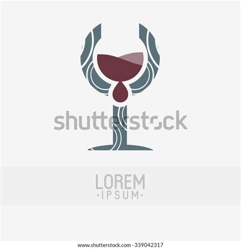 Wine Glass Logo Design Stock Vector Royalty Free 339042317