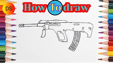 How To Draw A Gun Drawing Tutorial Gun Drawing Step By Step Drawing For Beginner Easy