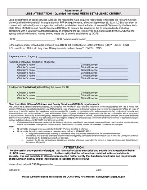 New York Ldss Attestation Qualified Individual Meets Established