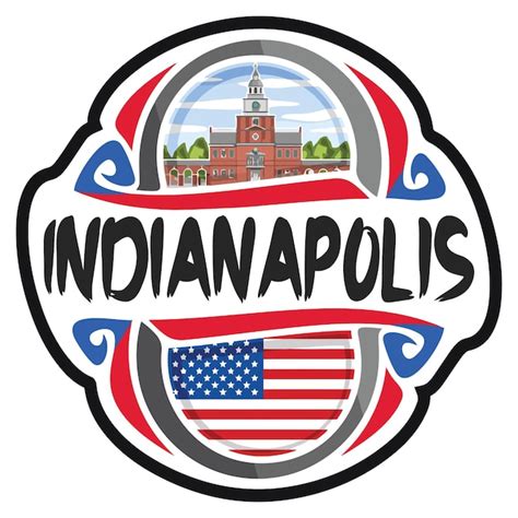 Indianapolis Usa Vereinigte Staaten Flagge Reise Souvenir Skyline