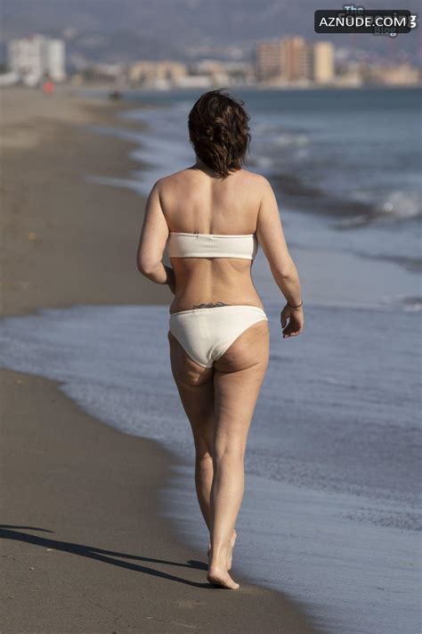 Chanelle Hayes Sexy Shows Off Slender Figure And Hot Breasts Wearing A Hot White Bikini At The