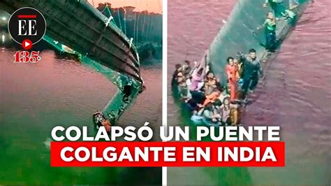 El colapso de un puente colgante en India deja más de 70 personas