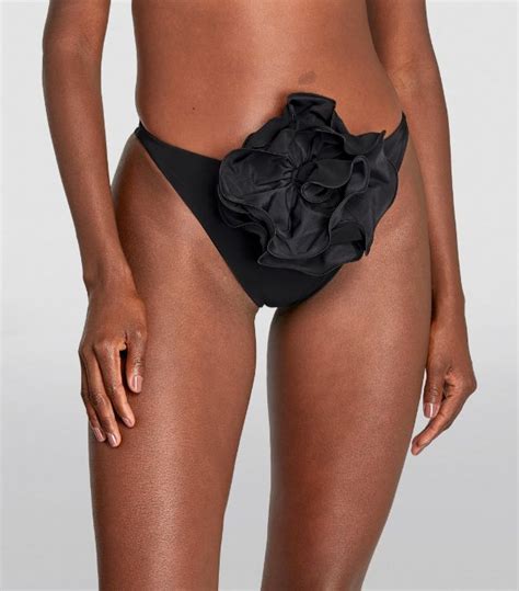 Magda Butrym Black Rose Appliqu Bikini Bottoms Harrods Uk