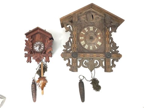 Lot - (2) Vintage Antique Cuckoo Clocks