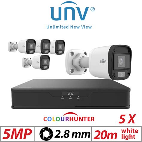 5MP 8CH UNIVIEW KIT 5X COLOURHUNTER HD FIXED MINI BULLET ANALOG