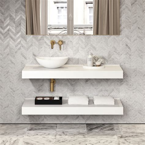 Stone Wall Hung Countertop Basin Shelf Towel Shelf Mm Lusso