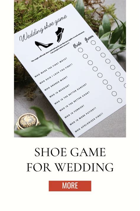 Wedding Shoe Printable Game, Wedding Shoe Game Questions, Fun Couple Game | Shoe game wedding ...